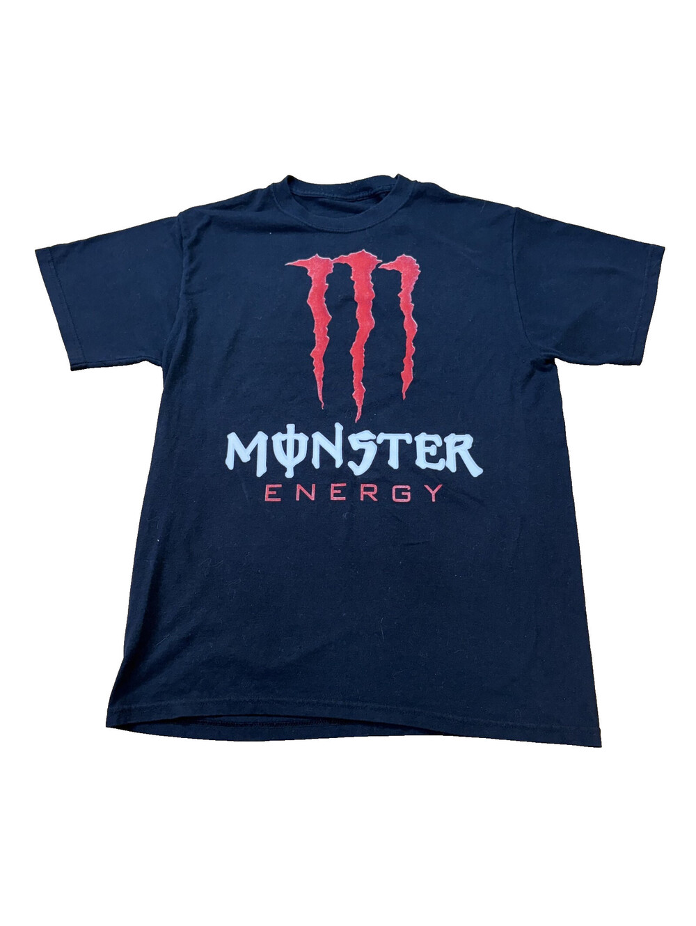 Y2K Monster Energy Red Claw Logo Tee Black Mens Small Racing